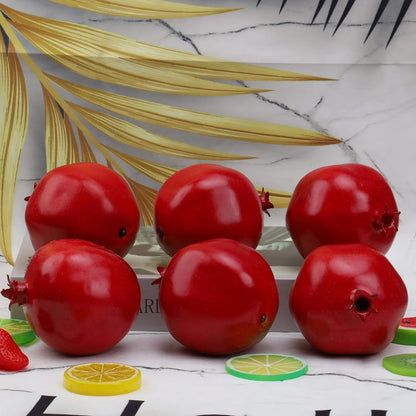 6pcs High Grade Fake Peach Decoration Artificial Realistic Fruit Model for Home Party Holiday Festival Christmas Display