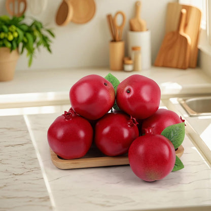 6pcs High Grade Fake Peach Decoration Artificial Realistic Fruit Model for Home Party Holiday Festival Christmas Display