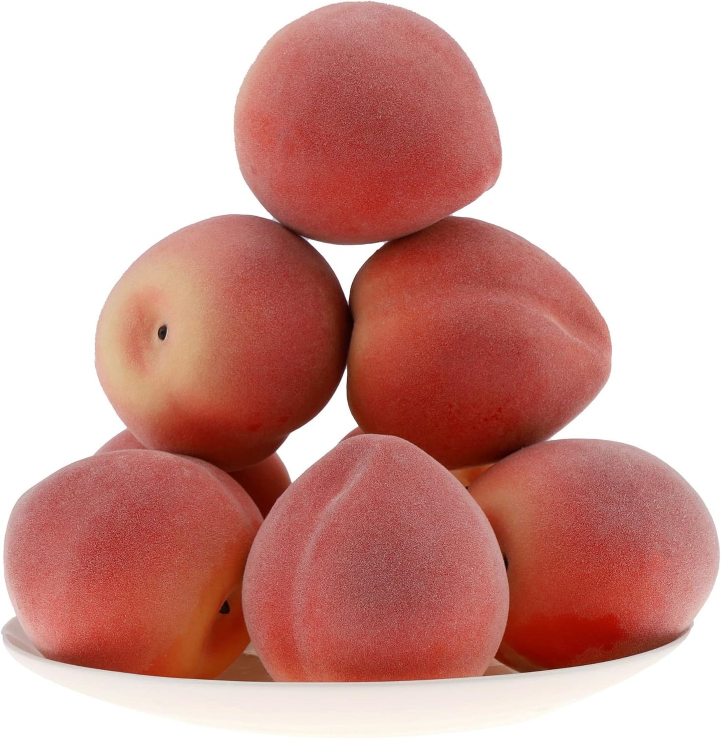 6pcs High Grade Fake Peach Decoration Artificial Realistic Fruit Model for Home Party Holiday Festival Christmas Display