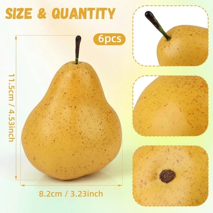 6pcs High Grade Fake Peach Decoration Artificial Realistic Fruit Model for Home Party Holiday Festival Christmas Display