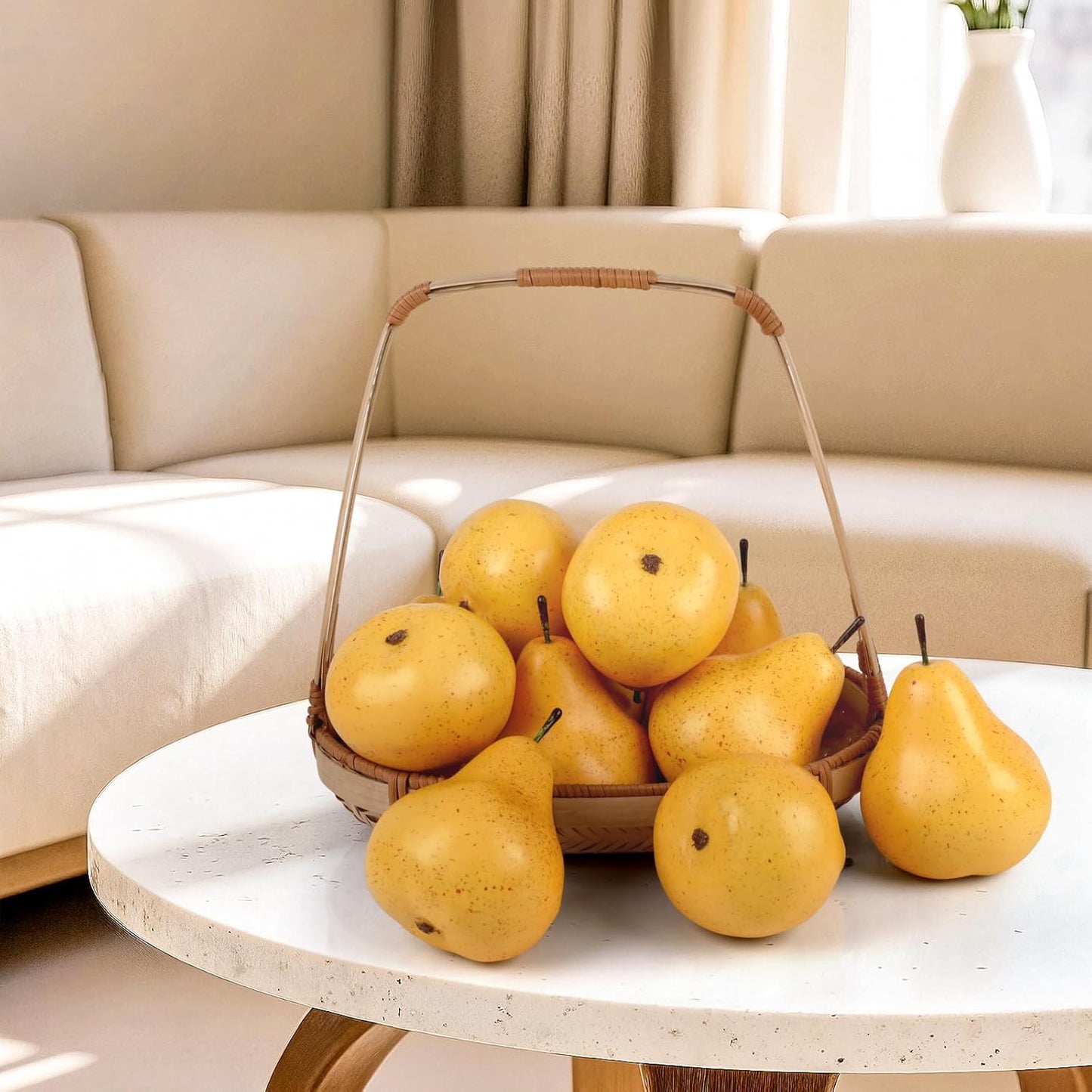 6pcs High Grade Fake Peach Decoration Artificial Realistic Fruit Model for Home Party Holiday Festival Christmas Display