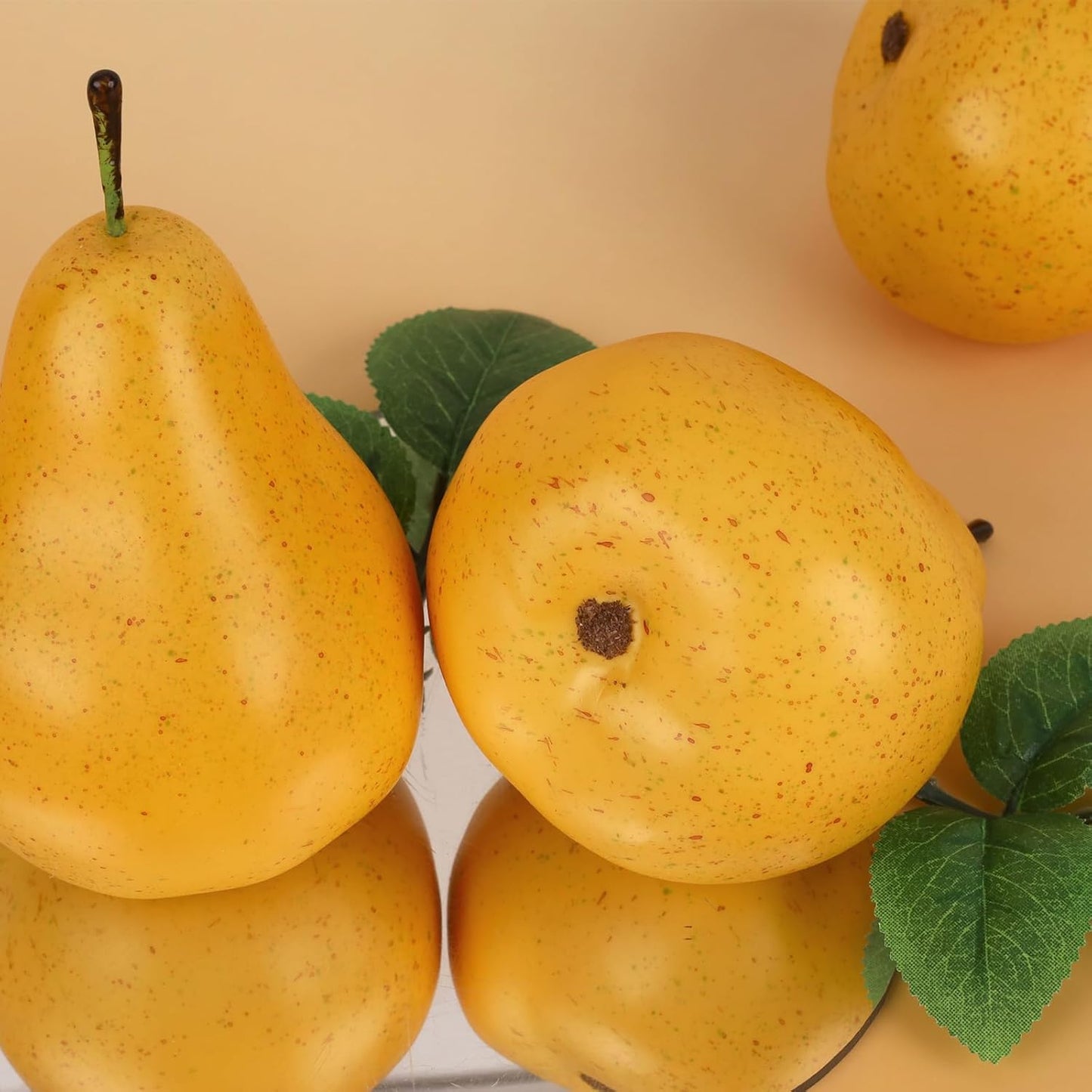 6pcs High Grade Fake Peach Decoration Artificial Realistic Fruit Model for Home Party Holiday Festival Christmas Display