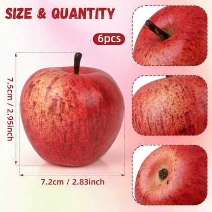 6pcs High Grade Fake Peach Decoration Artificial Realistic Fruit Model for Home Party Holiday Festival Christmas Display