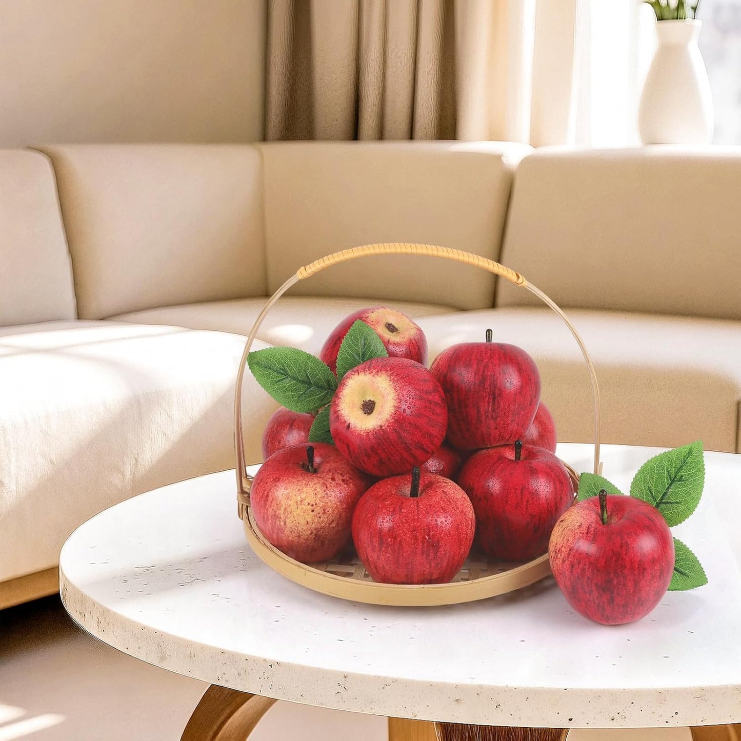 6pcs High Grade Fake Peach Decoration Artificial Realistic Fruit Model for Home Party Holiday Festival Christmas Display