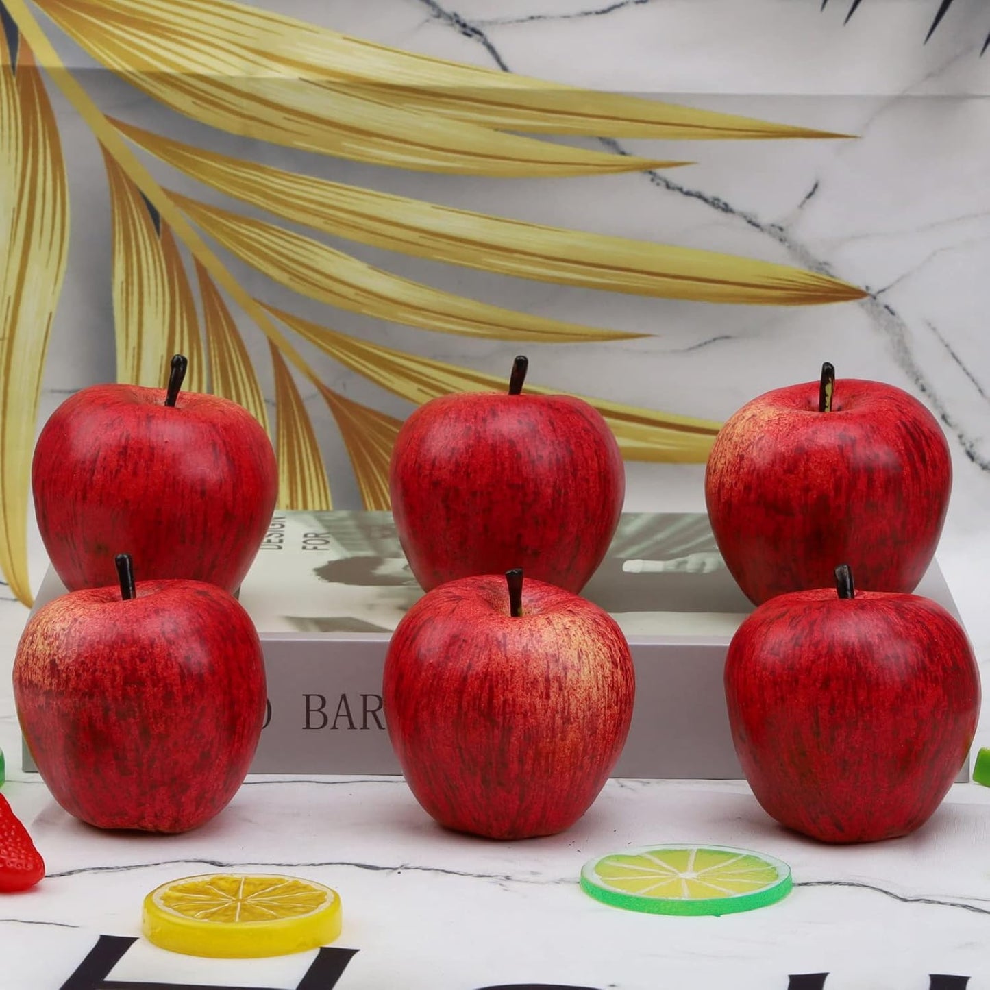 6pcs High Grade Fake Peach Decoration Artificial Realistic Fruit Model for Home Party Holiday Festival Christmas Display