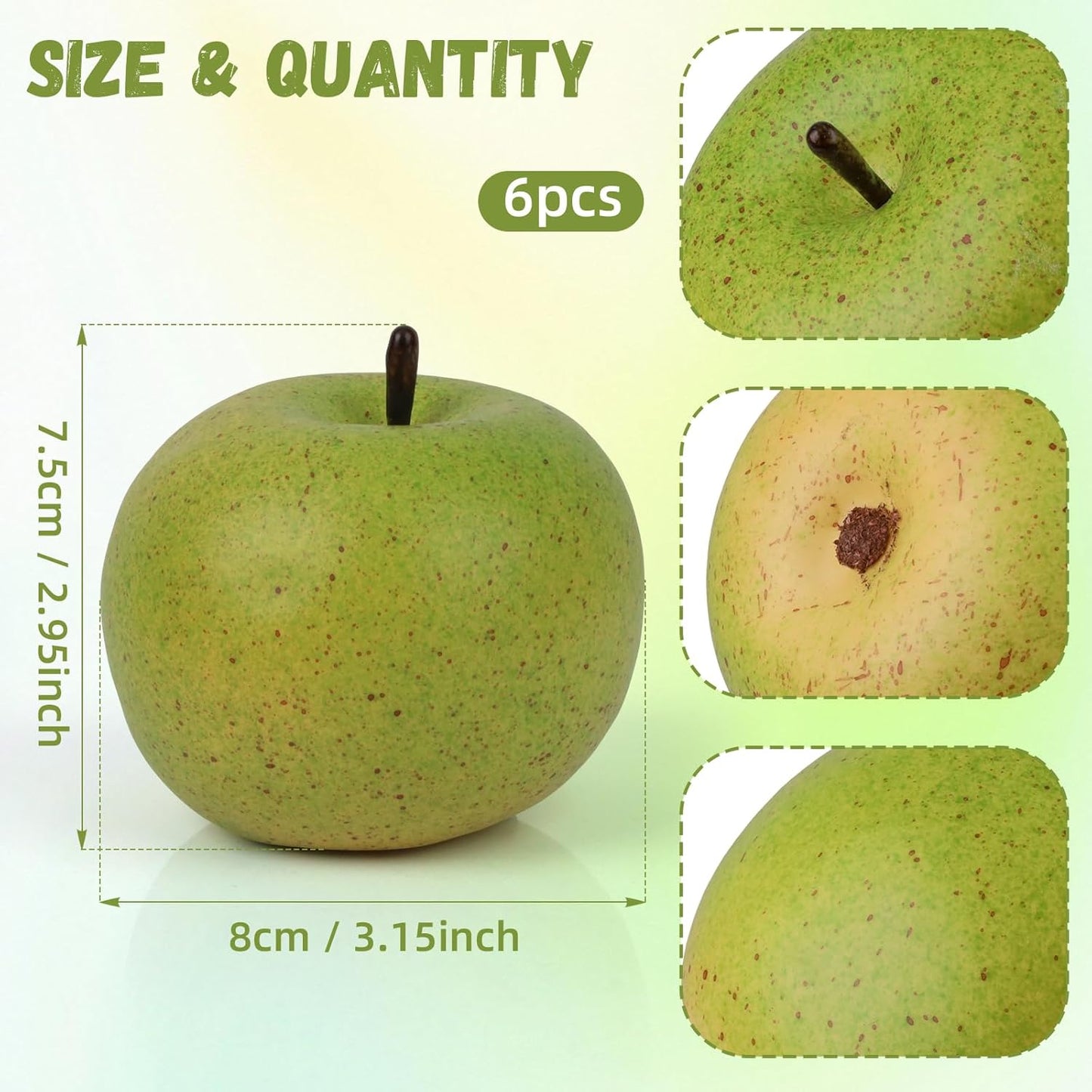 6pcs High Grade Fake Peach Decoration Artificial Realistic Fruit Model for Home Party Holiday Festival Christmas Display