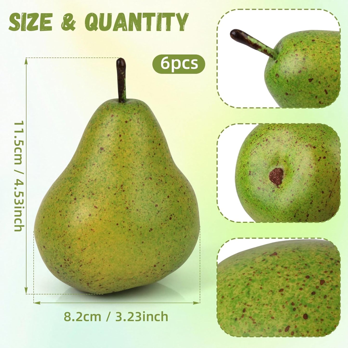 6pcs High Grade Fake Peach Decoration Artificial Realistic Fruit Model for Home Party Holiday Festival Christmas Display