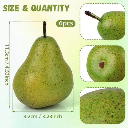 6pcs High Grade Fake Peach Decoration Artificial Realistic Fruit Model for Home Party Holiday Festival Christmas Display