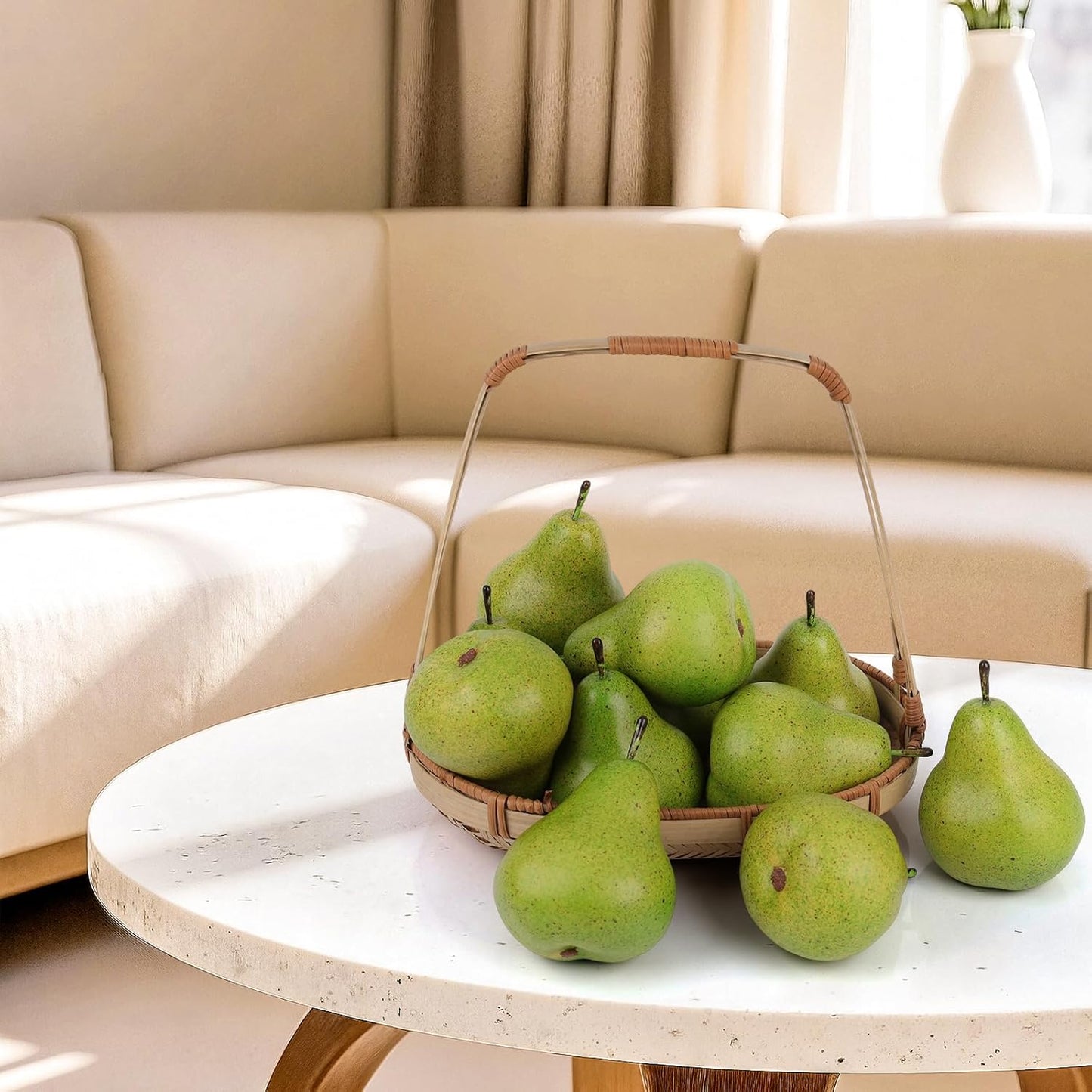 6pcs High Grade Fake Peach Decoration Artificial Realistic Fruit Model for Home Party Holiday Festival Christmas Display