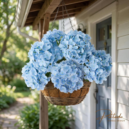 1 Bunch 21in Real Touch Hydrangea Artificial Flowers with 5pcs Flower Head 10pcs Leaves Faux Hydrangea Flowers for Home Office Decor Wedding Party Arrangements (White, 1 Bunch)