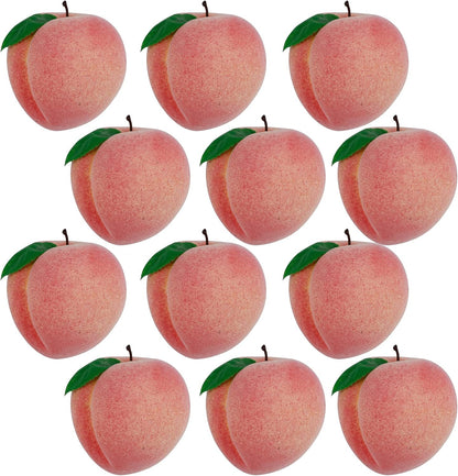 12pcs Artificial Peach Simulation Fruit for Home Kitchen Table Cabinet Party Décor Photography Props Food