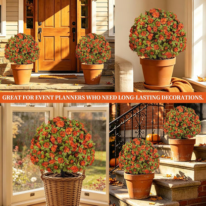 Grooy Artificial 2 Pack Boxwood Topiary Plant with Ground Spike for Outdoor