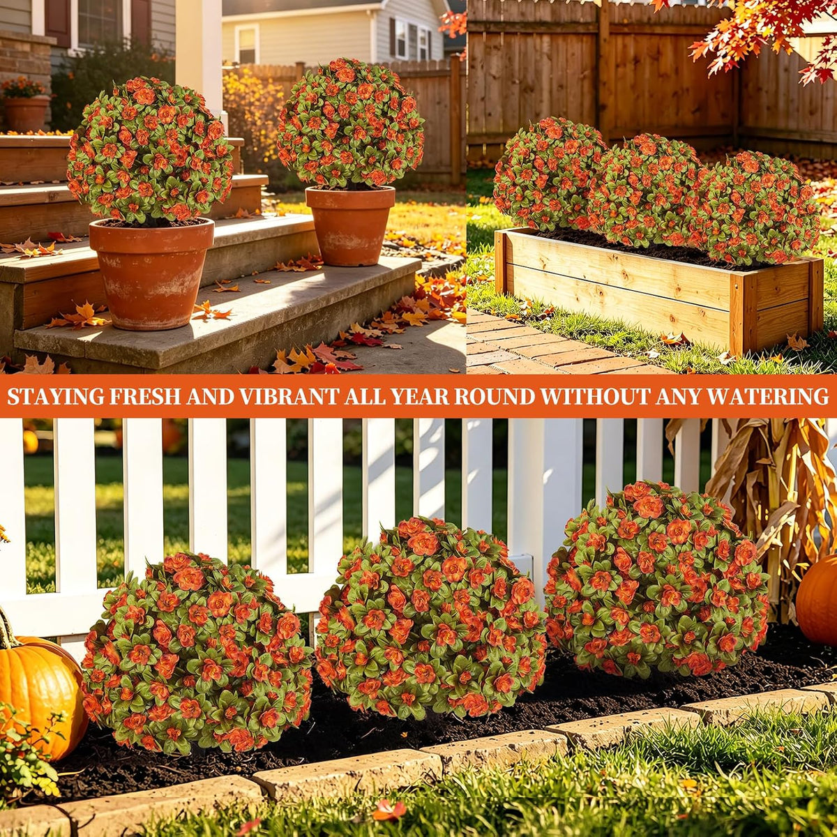 Grooy Artificial 2 Pack Boxwood Topiary Plant with Ground Spike for Outdoor