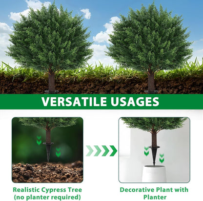 Grooy Artificial 2 Pack Boxwood Topiary Plant with Ground Spike for Outdoor