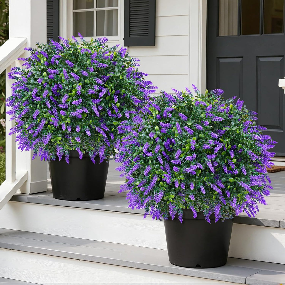 Grooy Artificial 2 Pack Boxwood Topiary Plant with Ground Spike for Outdoor