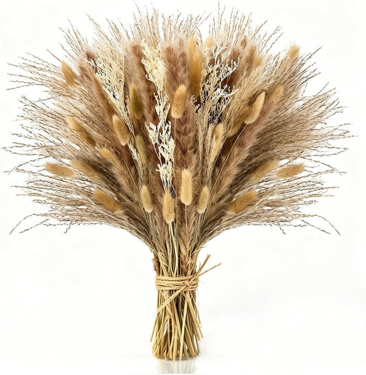 Pampas Grass Decor, Dried Flowers Bouquet for Boho Home Farmhouse Decor