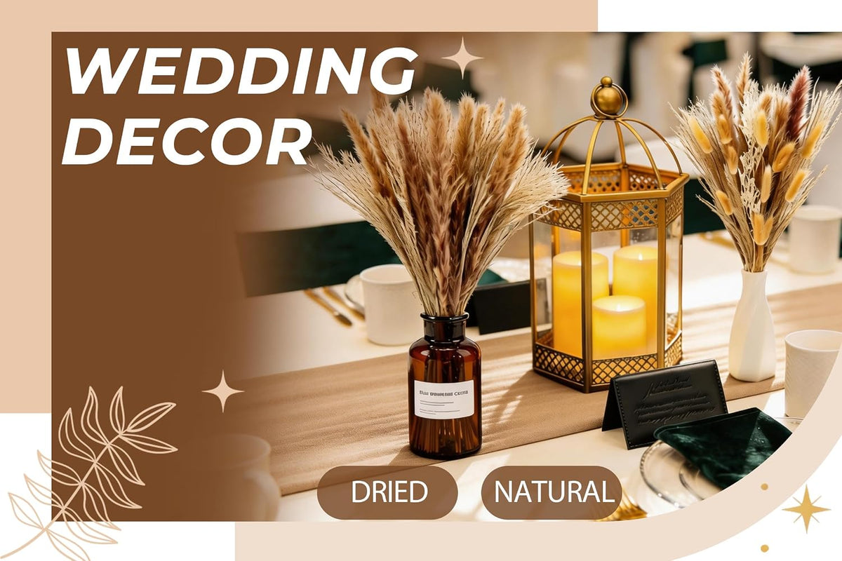 Pampas Grass Decor, Dried Flowers Bouquet for Boho Home Farmhouse Decor