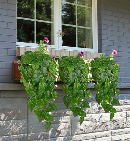 2 Packs UV Resistant Artificial Hanging Plants Outdoors & Indoors, 33" Large Fake Pothos Ivy Vines Plants Faux Hanging Greenery for Planter, Shelf, Window Box, Porch, Patio, Garden Decor