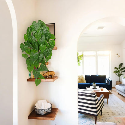 2 Packs UV Resistant Artificial Hanging Plants Outdoors & Indoors, 33" Large Fake Pothos Ivy Vines Plants Faux Hanging Greenery for Planter, Shelf, Window Box, Porch, Patio, Garden Decor
