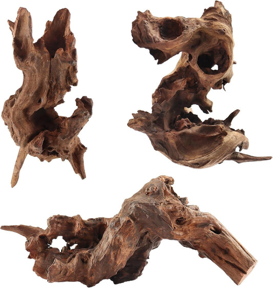 Driftwood for Aquarium, 2 Pieces 14-18 Inches Large Natural Drift Wood Fish Tank Assorted Branch Decorations for Reptile Hide - Colors A