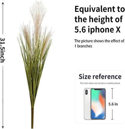 Artificial Plants 6PCS 27“ Fake Tall Onion Grass Faux Plant,Artificial Grass Greenery Shrubs Bushes for Garden Porch Window Box Shop Office Home Décor