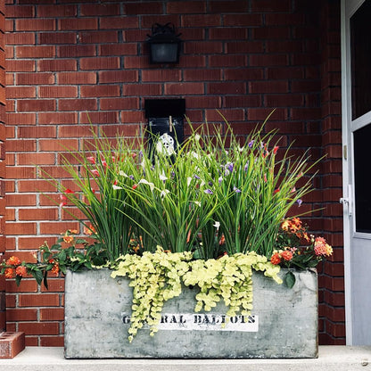 Artificial Plants 6PCS 27“ Fake Tall Onion Grass Faux Plant,Artificial Grass Greenery Shrubs Bushes for Garden Porch Window Box Shop Office Home Décor
