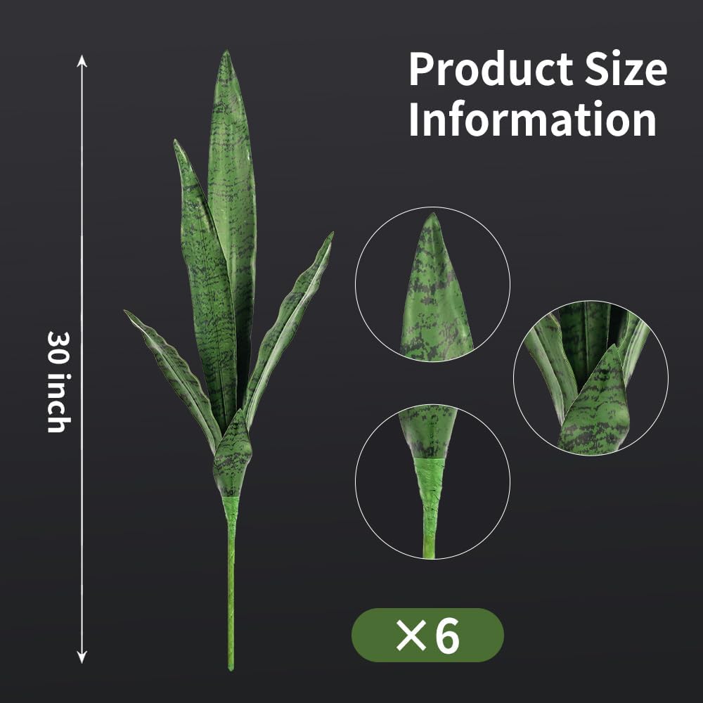 Artificial Plants 6PCS 27“ Fake Tall Onion Grass Faux Plant,Artificial Grass Greenery Shrubs Bushes for Garden Porch Window Box Shop Office Home Décor