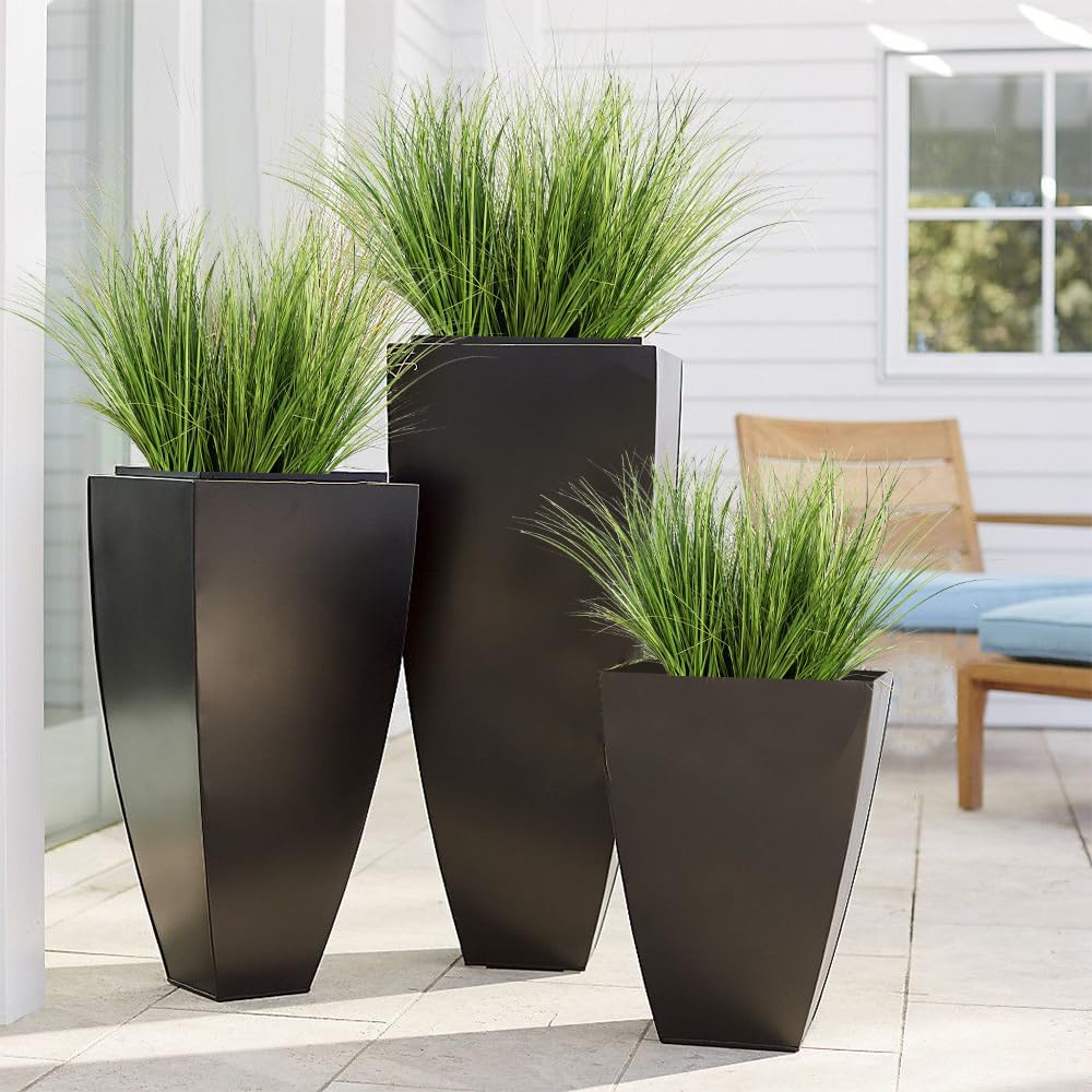 Artificial Plants 6PCS 27“ Fake Tall Onion Grass Faux Plant,Artificial Grass Greenery Shrubs Bushes for Garden Porch Window Box Shop Office Home Décor