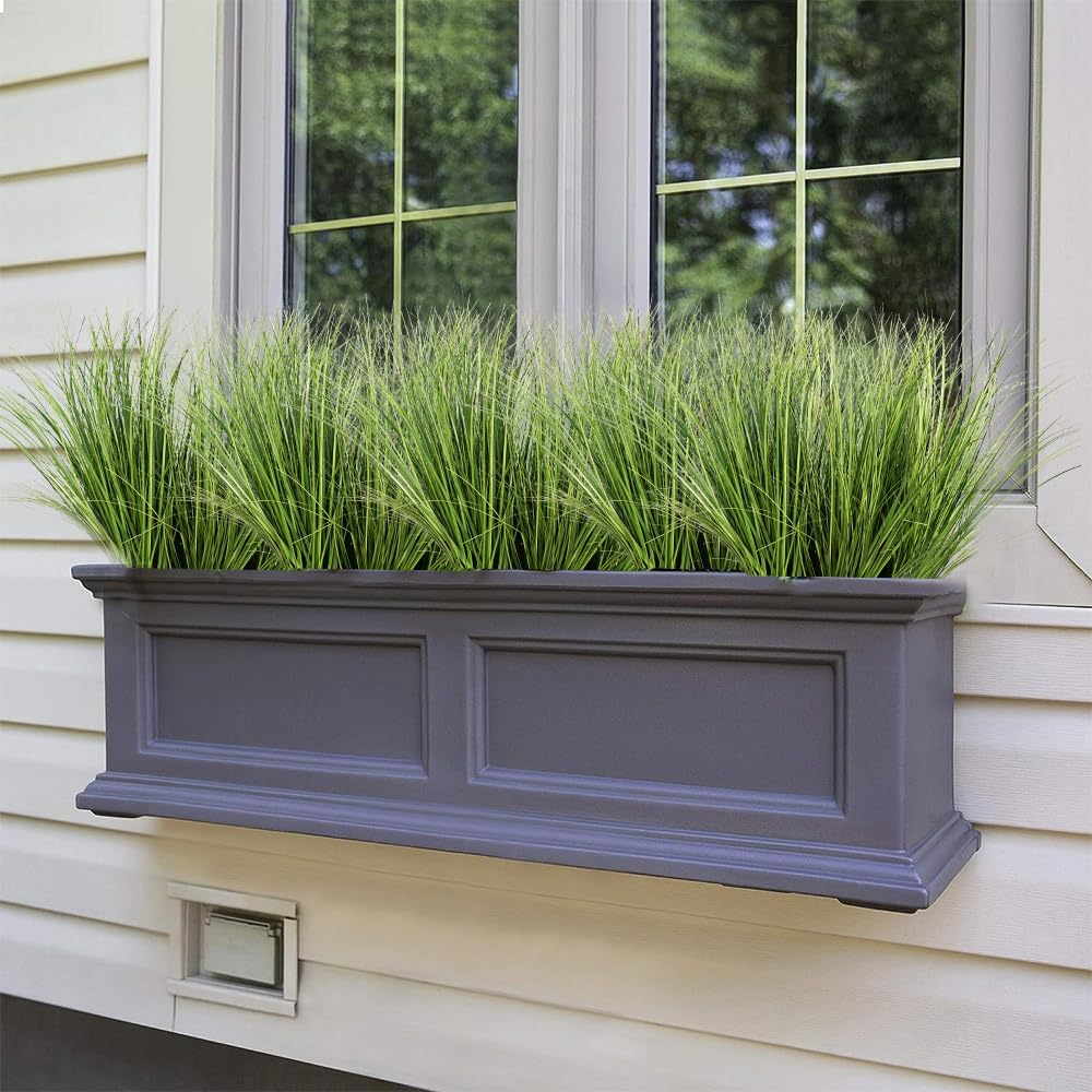 Artificial Plants 6PCS 27“ Fake Tall Onion Grass Faux Plant,Artificial Grass Greenery Shrubs Bushes for Garden Porch Window Box Shop Office Home Décor
