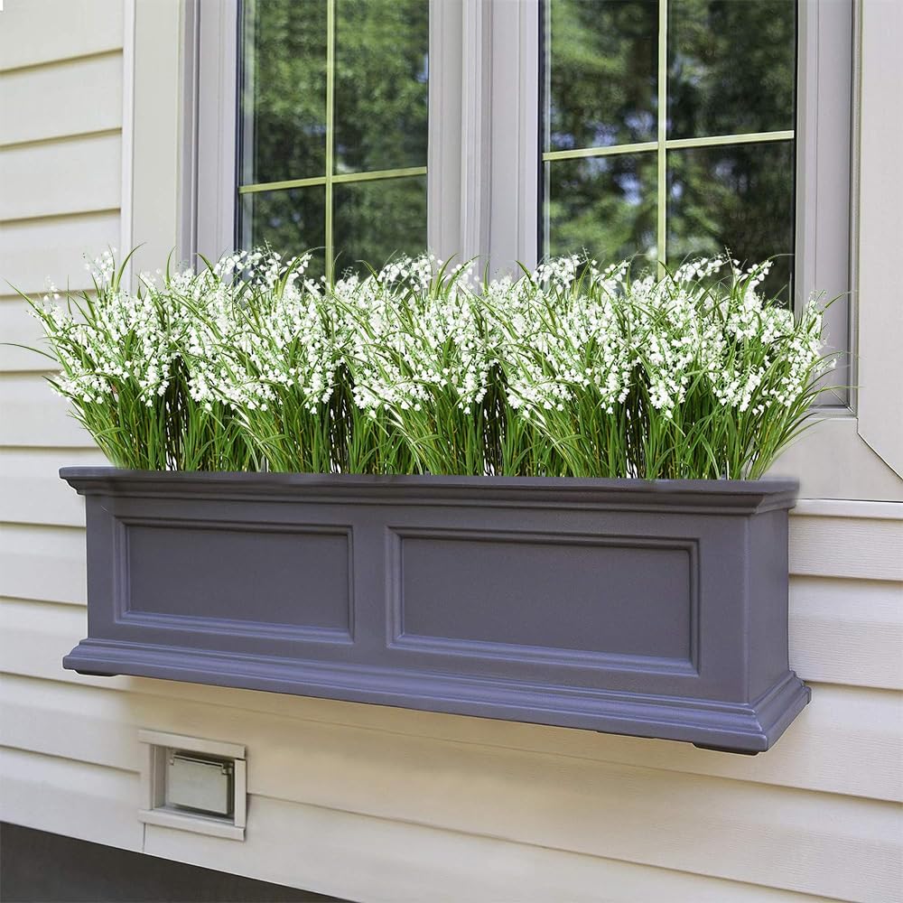 Artificial Plants 6PCS 27“ Fake Tall Onion Grass Faux Plant,Artificial Grass Greenery Shrubs Bushes for Garden Porch Window Box Shop Office Home Décor