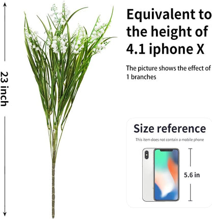 Artificial Plants 6PCS 27“ Fake Tall Onion Grass Faux Plant,Artificial Grass Greenery Shrubs Bushes for Garden Porch Window Box Shop Office Home Décor