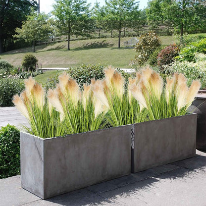 Artificial Plants 6PCS 27“ Fake Tall Onion Grass Faux Plant,Artificial Grass Greenery Shrubs Bushes for Garden Porch Window Box Shop Office Home Décor