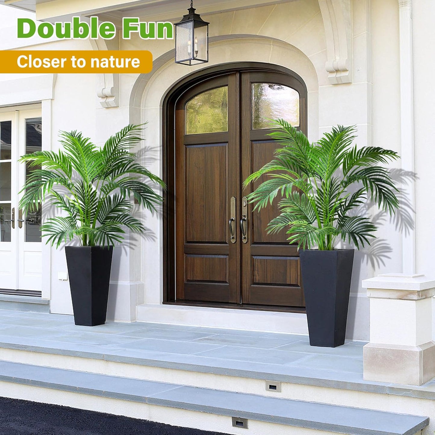 4ft Artificial Areca Palm Tree Plant, 47in Fake Cane Palm, Dypsis Lutescens | Realistic Faux Silk Foliage, Lifelike Modern Decor, Indoor Outdoor Styling for Offices, Homes, Patios and Gardens