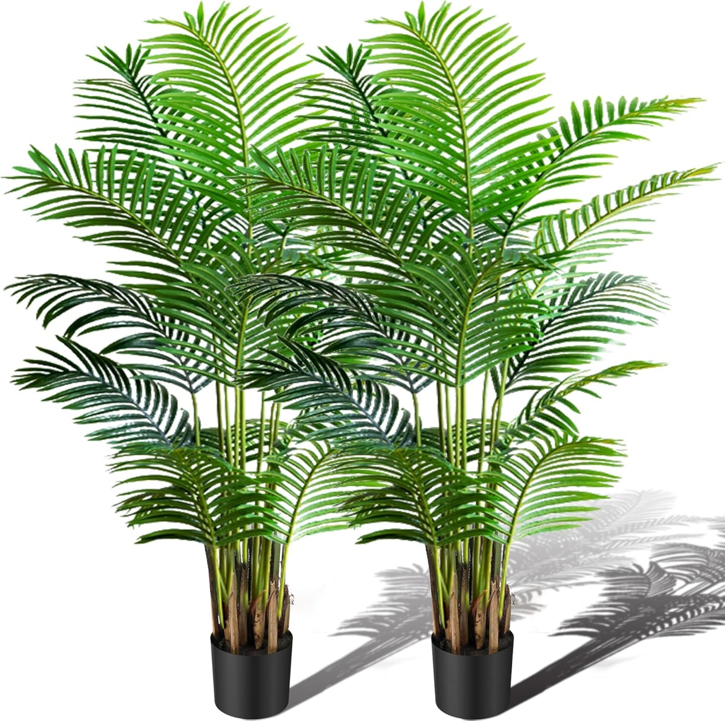 4ft Artificial Areca Palm Tree Plant, 47in Fake Cane Palm, Dypsis Lutescens | Realistic Faux Silk Foliage, Lifelike Modern Decor, Indoor Outdoor Styling for Offices, Homes, Patios and Gardens