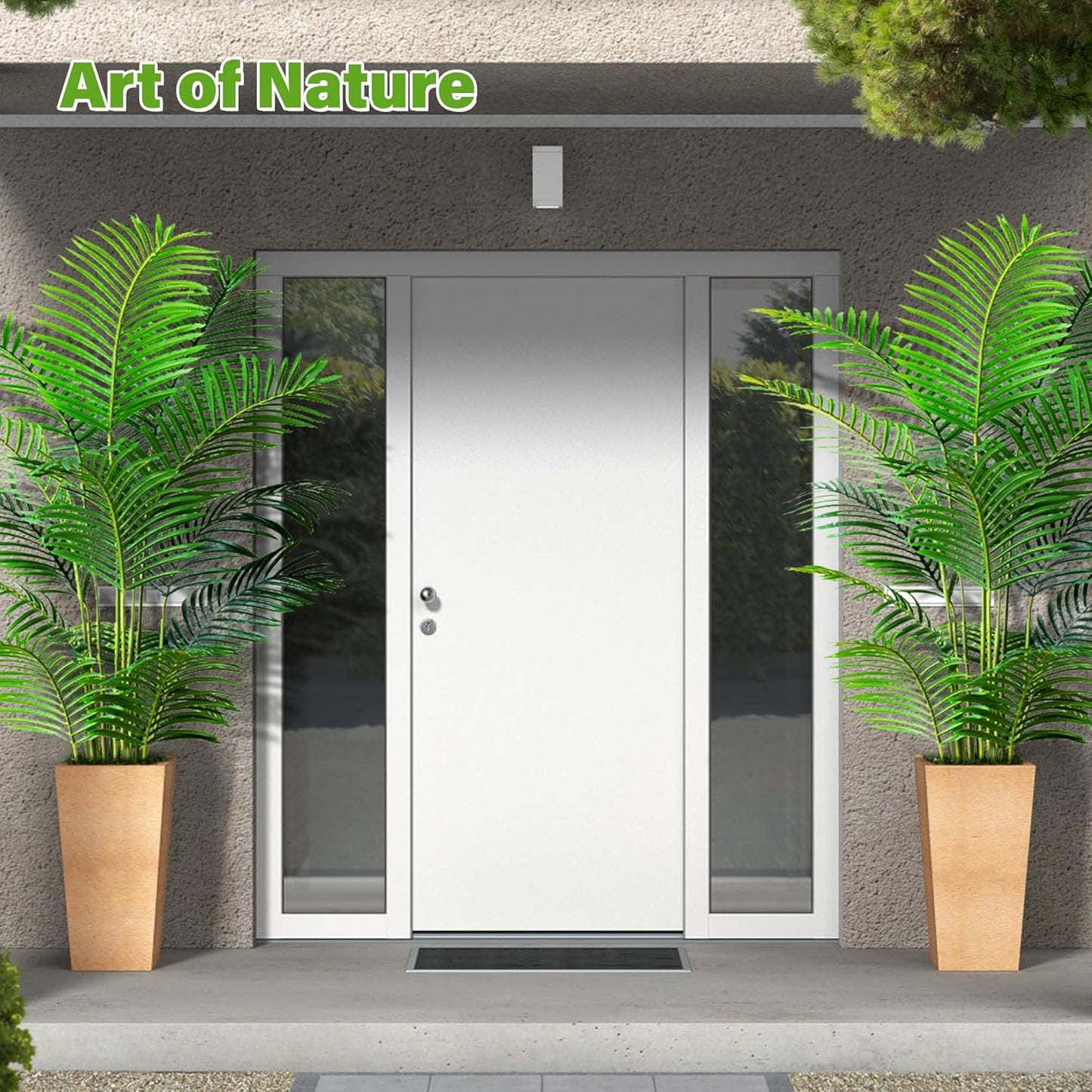 4ft Artificial Areca Palm Tree Plant, 47in Fake Cane Palm, Dypsis Lutescens | Realistic Faux Silk Foliage, Lifelike Modern Decor, Indoor Outdoor Styling for Offices, Homes, Patios and Gardens
