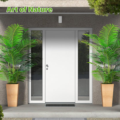 4ft Artificial Areca Palm Tree Plant, 47in Fake Cane Palm, Dypsis Lutescens | Realistic Faux Silk Foliage, Lifelike Modern Decor, Indoor Outdoor Styling for Offices, Homes, Patios and Gardens