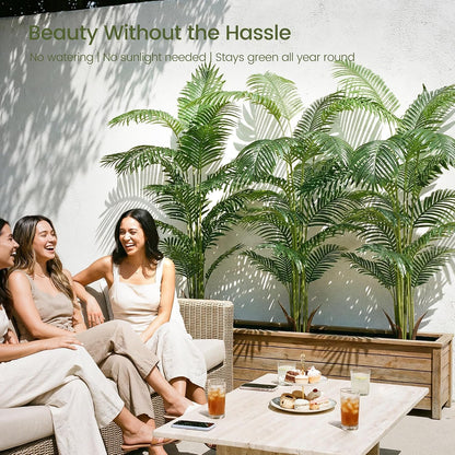4ft Artificial Areca Palm Tree Plant, 47in Fake Cane Palm, Dypsis Lutescens | Realistic Faux Silk Foliage, Lifelike Modern Decor, Indoor Outdoor Styling for Offices, Homes, Patios and Gardens