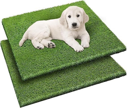 2 Pack Grass Pee Pads for Dogs Potty, Reusable Artificial Grass Mat for Puppy & Cats (26inx30in) | Grass Mat with Drainage Holes, Indoor Outdoor Flooring Fake Grass Doormat-Easy to Clean 25.9"x30"