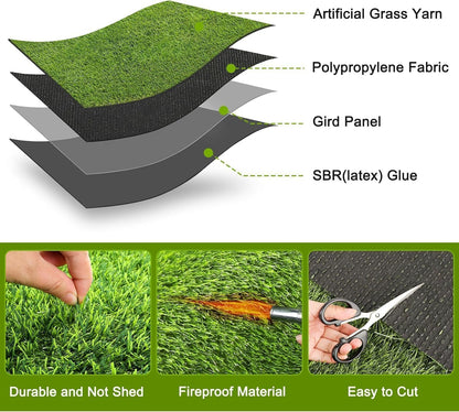 2 Pack Grass Pee Pads for Dogs Potty, Reusable Artificial Grass Mat for Puppy & Cats (26inx30in) | Grass Mat with Drainage Holes, Indoor Outdoor Flooring Fake Grass Doormat-Easy to Clean 25.9"x30"