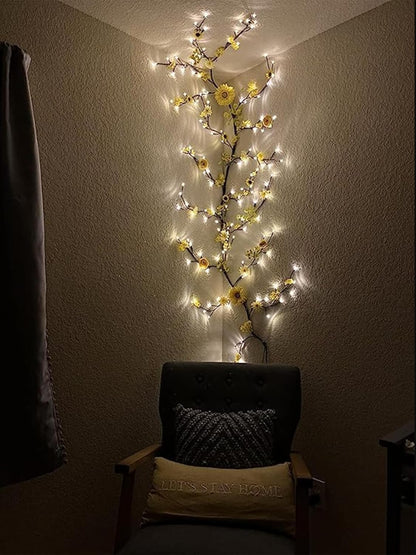 2PCS Enchanted Willow Vine Lights for Home Decor,Flexible DIY Lighted Branches with Remote On/Off Timer Dimmer,7.5FT Lighted Willow Vine 144LEDs for Bedroom Aesthetic Living Room Decor,Brown