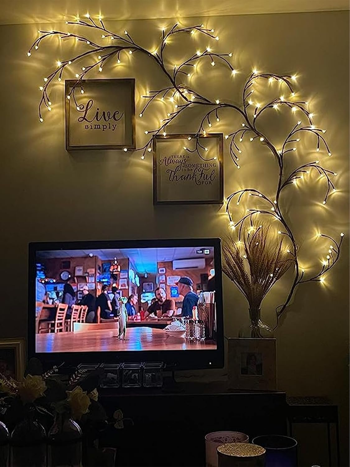2PCS Enchanted Willow Vine Lights for Home Decor,Flexible DIY Lighted Branches with Remote On/Off Timer Dimmer,7.5FT Lighted Willow Vine 144LEDs for Bedroom Aesthetic Living Room Decor,Brown