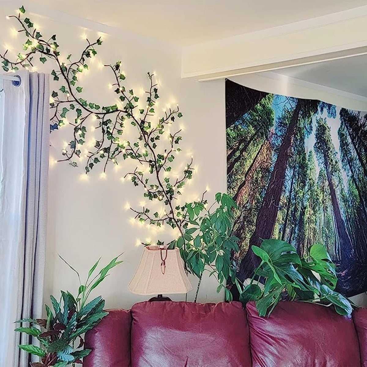 2PCS Enchanted Willow Vine Lights for Home Decor,Flexible DIY Lighted Branches with Remote On/Off Timer Dimmer,7.5FT Lighted Willow Vine 144LEDs for Bedroom Aesthetic Living Room Decor,Brown