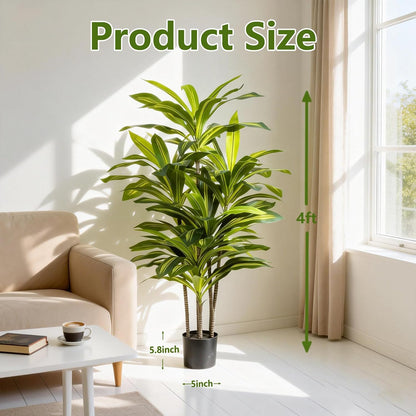 7FT Artificial Dracaena Tree, Fake Tree Indoor with Black Tall Planter,Tall Artificial Plants Indoor,Artificial Silk Tree for Home Office Decor (Black)