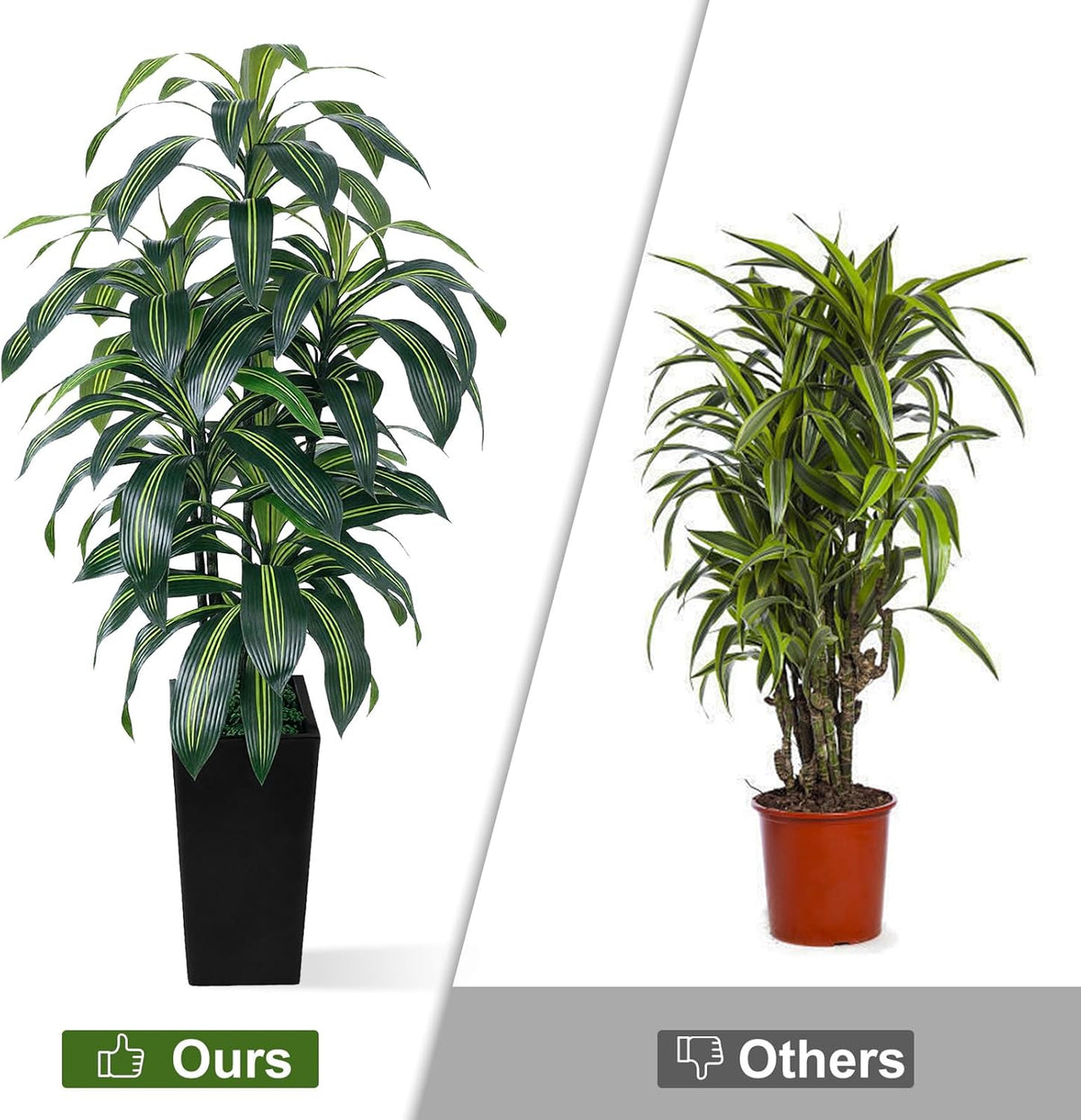 7FT Artificial Dracaena Tree, Fake Tree Indoor with Black Tall Planter,Tall Artificial Plants Indoor,Artificial Silk Tree for Home Office Decor (Black)