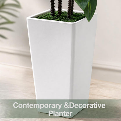 7FT Artificial Dracaena Tree, Fake Tree Indoor with Black Tall Planter,Tall Artificial Plants Indoor,Artificial Silk Tree for Home Office Decor (Black)