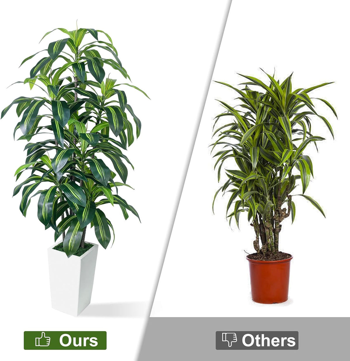 7FT Artificial Dracaena Tree, Fake Tree Indoor with Black Tall Planter,Tall Artificial Plants Indoor,Artificial Silk Tree for Home Office Decor (Black)