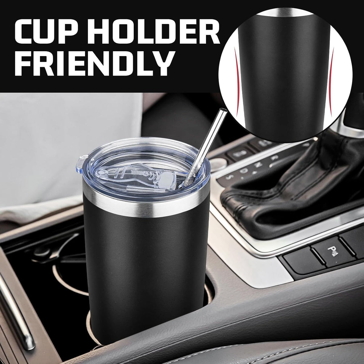 20 oz Tumbler with Lids and Straws, Stainless Steel Insulated Travel Coffee Mug, Double Wall Vacuum Insulated Tumblers, Powder Coated Coffee Tumbler for Cold & Hot Drinks (Yellow)