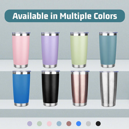20 oz Tumbler with Lids and Straws, Stainless Steel Insulated Travel Coffee Mug, Double Wall Vacuum Insulated Tumblers, Powder Coated Coffee Tumbler for Cold & Hot Drinks (Yellow)