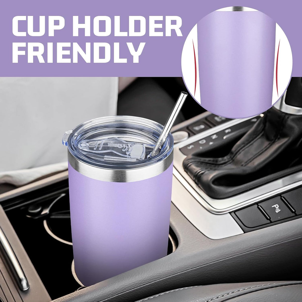20 oz Tumbler with Lids and Straws, Stainless Steel Insulated Travel Coffee Mug, Double Wall Vacuum Insulated Tumblers, Powder Coated Coffee Tumbler for Cold & Hot Drinks (Yellow)