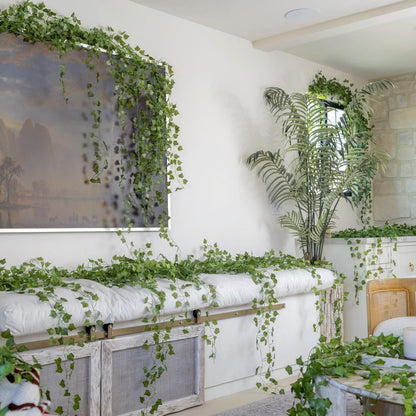 96 Pack 672Ft Artificial Ivy Garland, Fake Vines UV Resistant Greenery Leaves Fake Plants Hanging Aesthetic Vines for Home Bedroom Party Garden Wall Room Decor